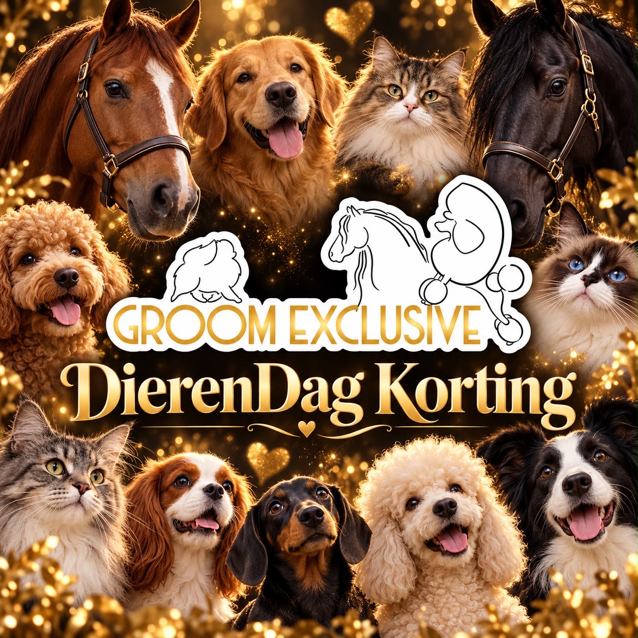 Groom Exclusive Dierendag korting met honden, katten en paarden